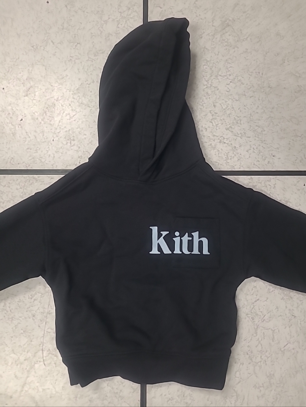 Kith Kids Black Hoodie 4T Light Blue Logo Patch